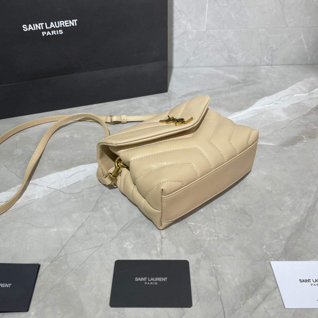 YSL 630951 Loulou Toy Bag In Matelass¨¦  Y  Leather Saint Laurent Apricot