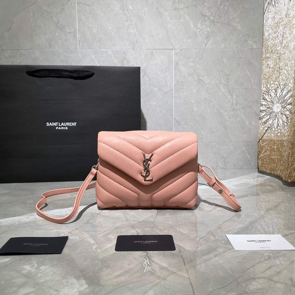 YSL 630951 Saint Laurent Loulou Toy Bag In Matelass¨¦  Y  Leather Pink