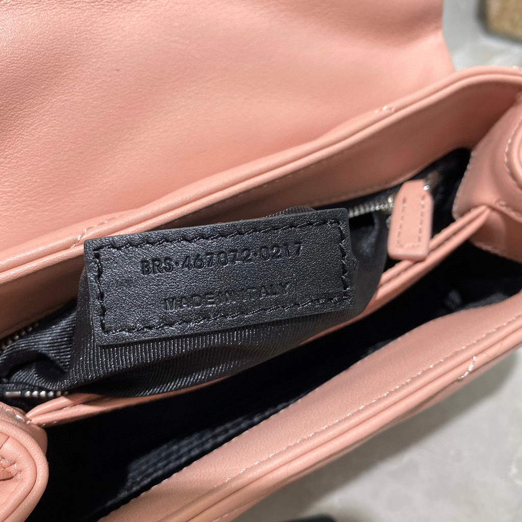 YSL 630951 Saint Laurent Loulou Toy Bag In Matelass¨¦  Y  Leather Pink