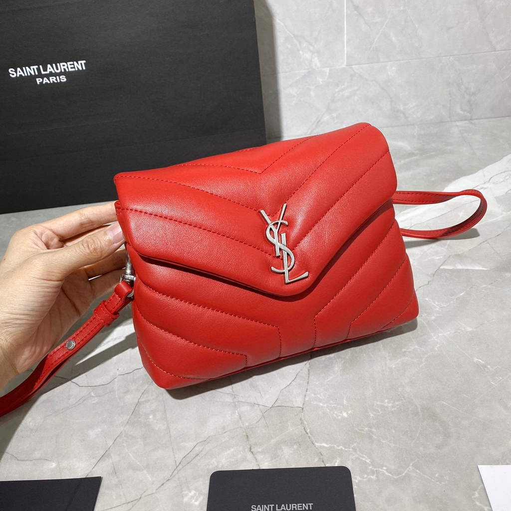 YSL 630951 Saint Laurent Loulou Toy Bag In Matelass¨¦  Y  Leather Red