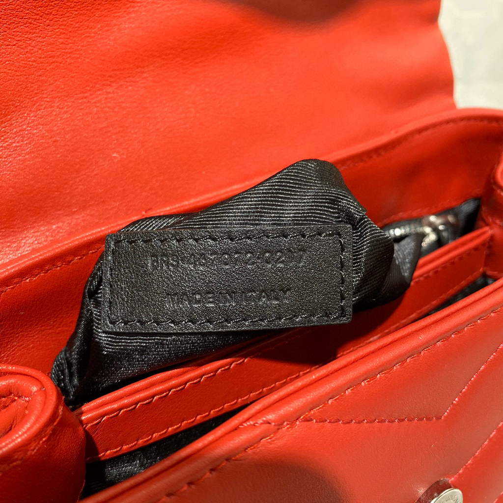 YSL 630951 Saint Laurent Loulou Toy Bag In Matelass¨¦  Y  Leather Red