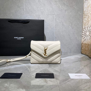 YSL 630951 Saint Laurent Loulou Toy Bag In Matelass¨¦  Y  Leather White - Default Title - View 1