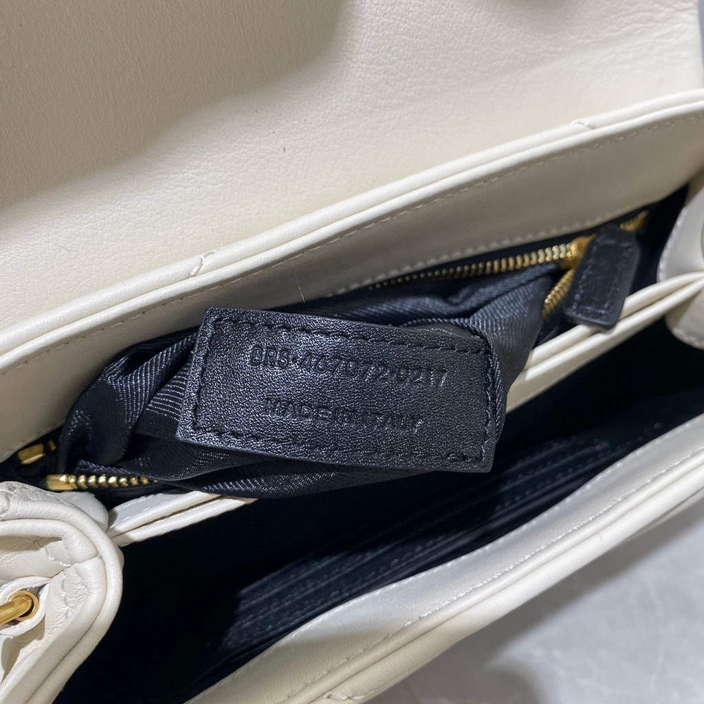 YSL 630951 Saint Laurent Loulou Toy Bag In Matelass¨¦  Y  Leather White
