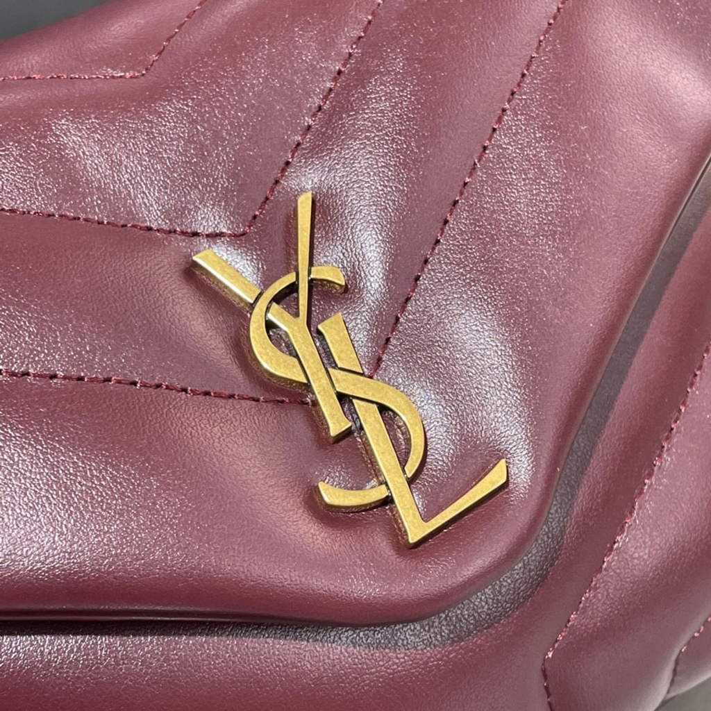 YSL 630951 Saint Laurent Loulou Toy Bag In Matelass¨¦  Y  Leather Wine Red