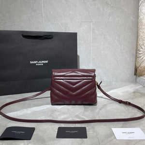 YSL 630951 Saint Laurent Loulou Toy Bag In Matelass¨¦  Y  Leather Wine Red - Default Title - View 6