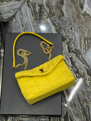 Saint Laurent Lou lou Puffer Mini Bag YSL 620333 Canvas and smooth leather Yellow - Default Title - View 7