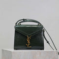YSL 623930 Cassandra Mini Top Handle Bag In Crocodile pattern Leather Green - Default Title - View 1