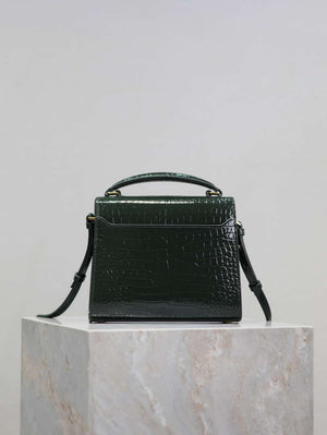 YSL 623930 Cassandra Mini Top Handle Bag In Crocodile pattern Leather Green - Default Title - View 7