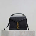 YSL 623930 Cassandra Mini Top Handle Bag In Grain De Poudre Embossed Leather - Default Title - View 1