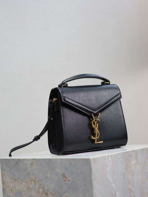 YSL 623930 Cassandra Mini Top Handle Bag In Grain De Poudre Embossed Leather - Default Title - View 5