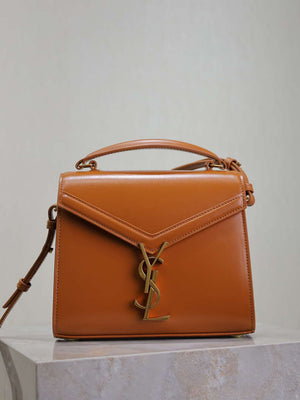 YSL 623930 Cassandra Mini Top Handle In Box Saint Laurent Tan - Default Title - View 1