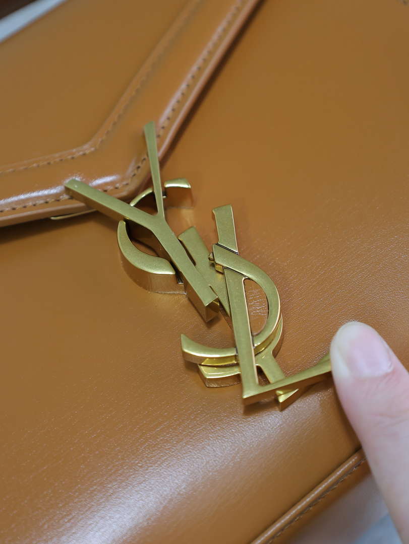 YSL 623930 Cassandra Mini Top Handle In Box Saint Laurent Tan