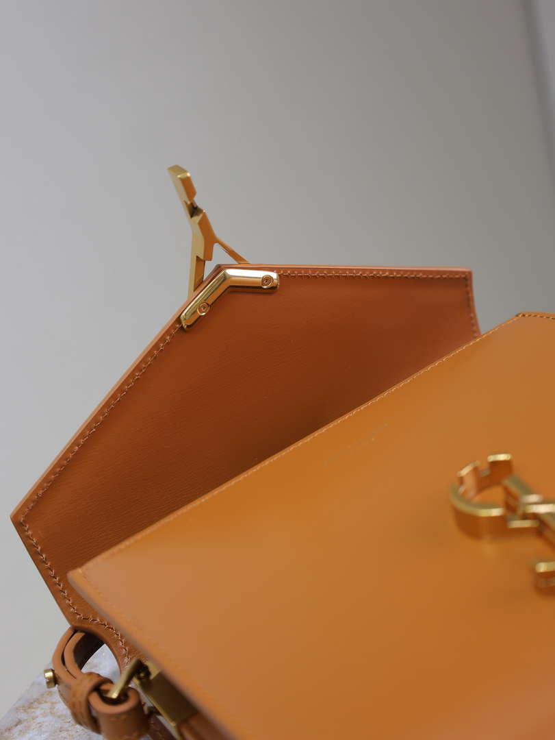 YSL 623930 Cassandra Mini Top Handle In Box Saint Laurent Tan
