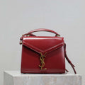 YSL 623930 Cassandra Mini Top Handle In Box Saint Laurent Wine Red - Default Title - View 1
