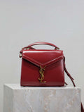 YSL 623930 Cassandra Mini Top Handle In Box Saint Laurent Wine Red