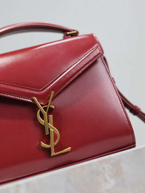 YSL 623930 Cassandra Mini Top Handle In Box Saint Laurent Wine Red - Default Title - View 3