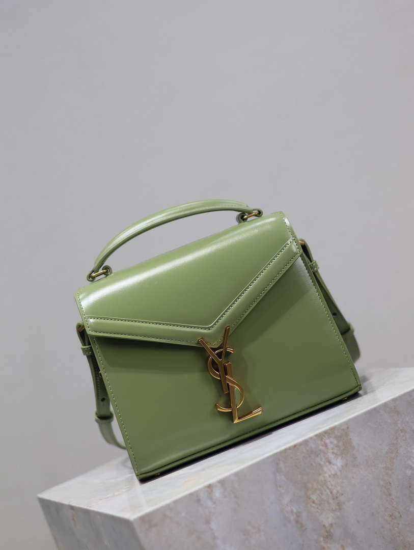 YSL 623930 Cassandra Mini Top Handle In Box Saint Laurent Green