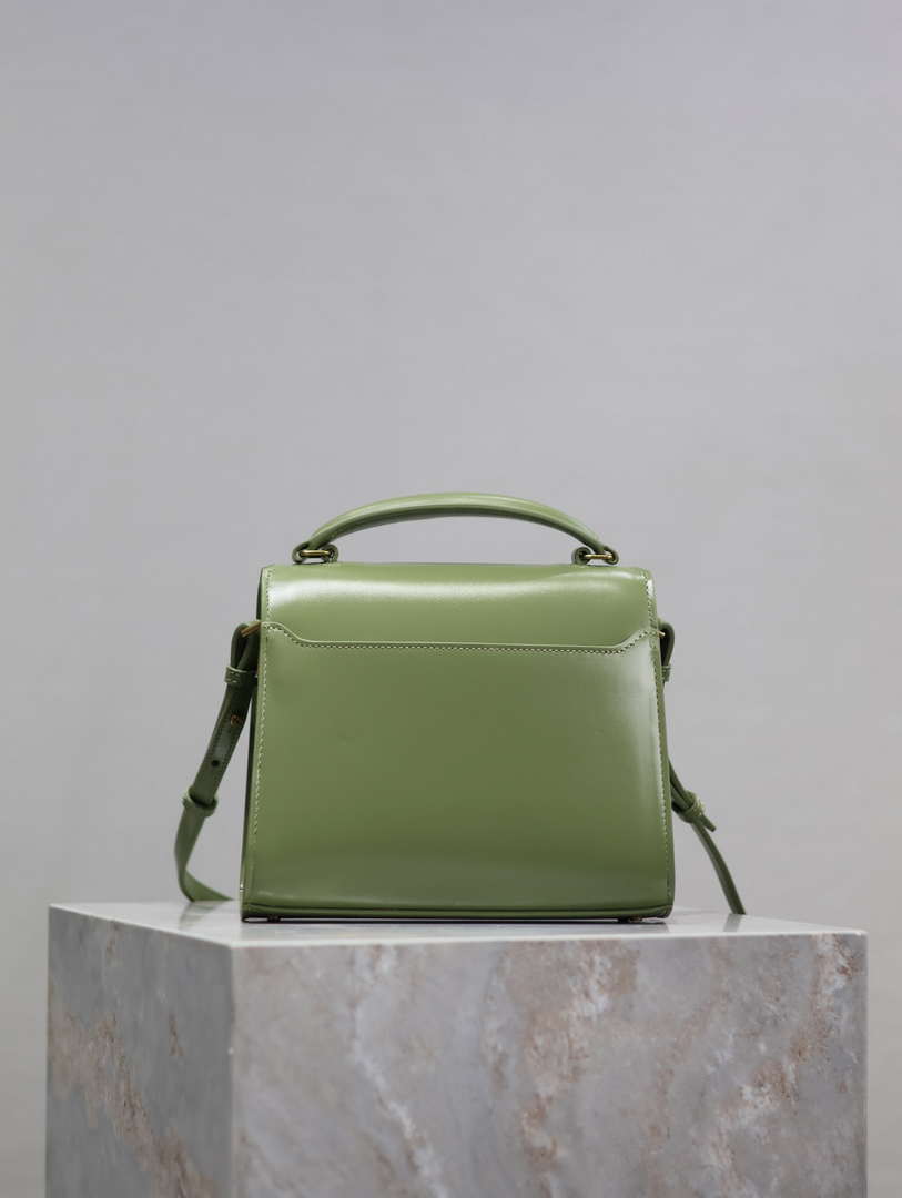 YSL 623930 Cassandra Mini Top Handle In Box Saint Laurent Green