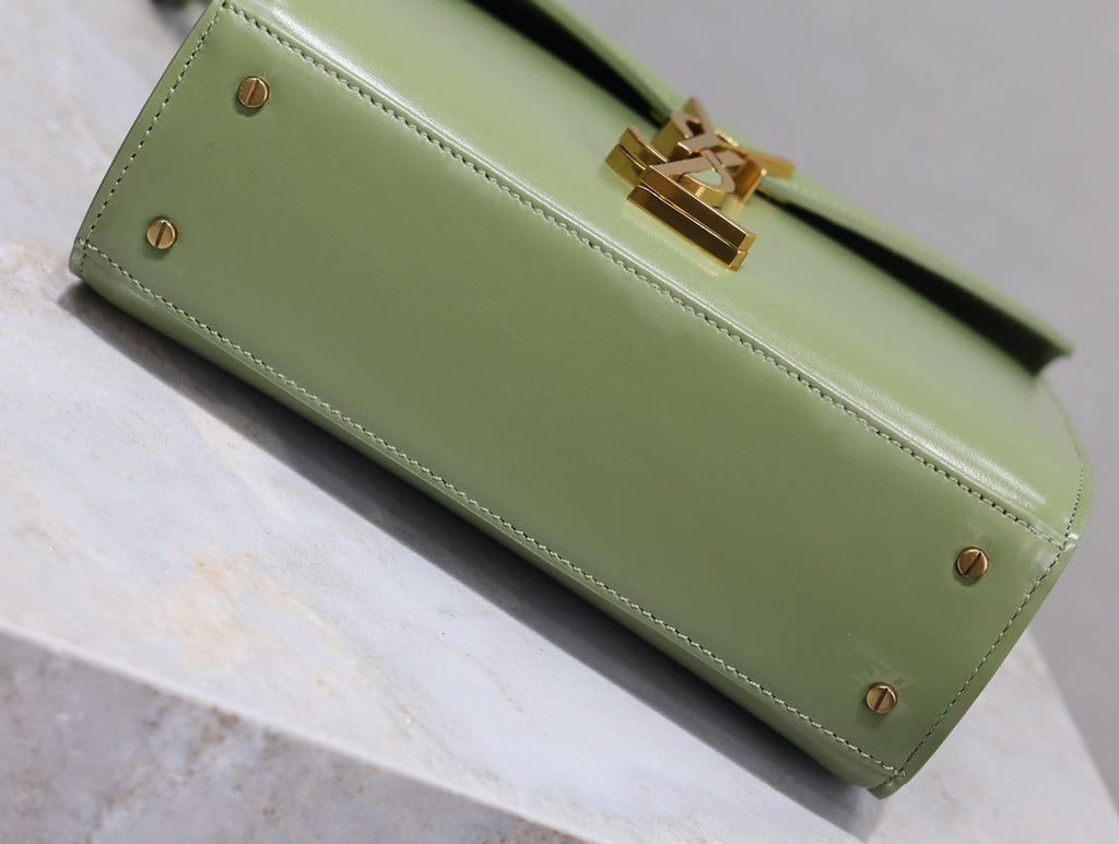 YSL 623930 Cassandra Mini Top Handle In Box Saint Laurent Green