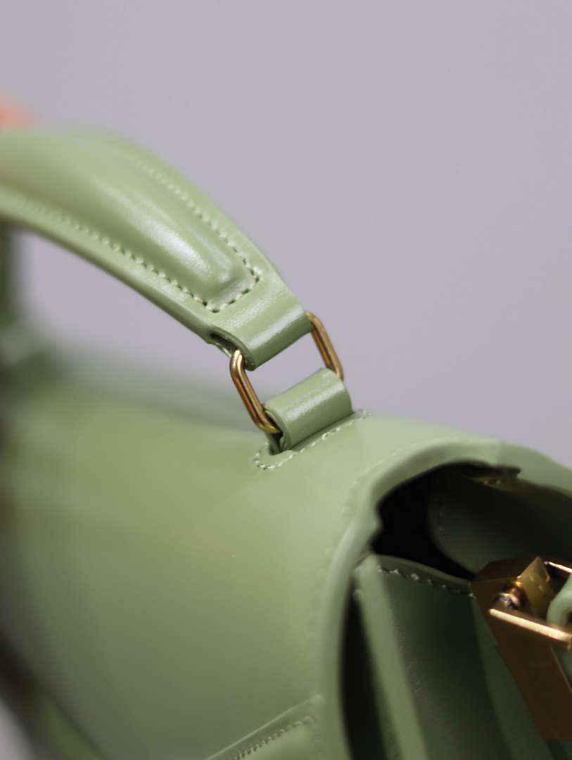 YSL 623930 Cassandra Mini Top Handle In Box Saint Laurent Green
