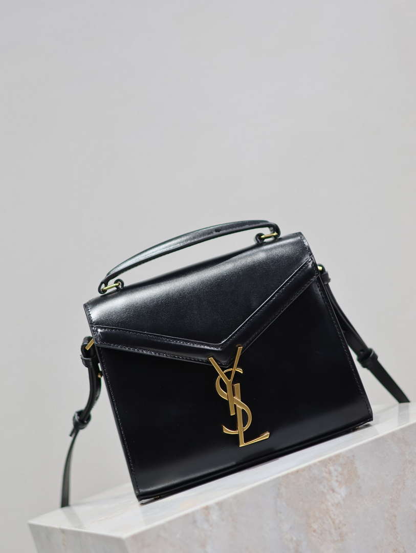 YSL 623930 Cassandra Mini Top Handle In Box Saint Laurent Black