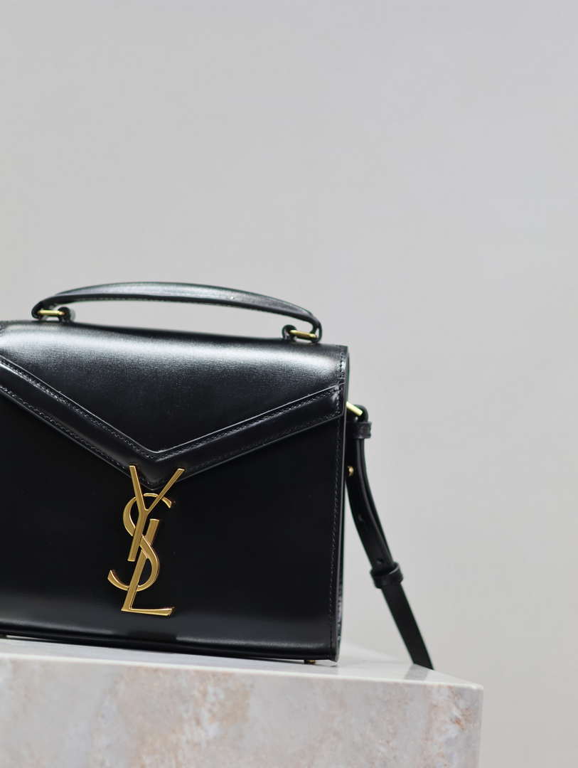 YSL 623930 Cassandra Mini Top Handle In Box Saint Laurent Black