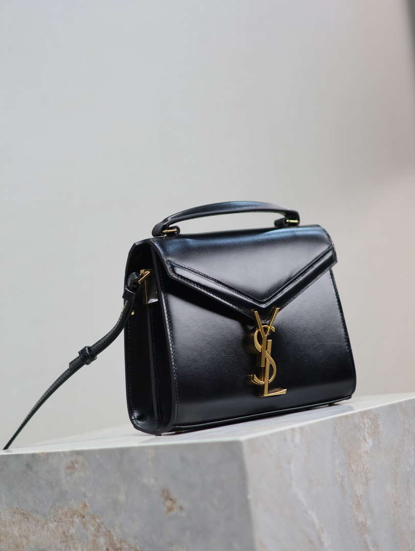 YSL 623930 Cassandra Mini Top Handle In Box Saint Laurent Black