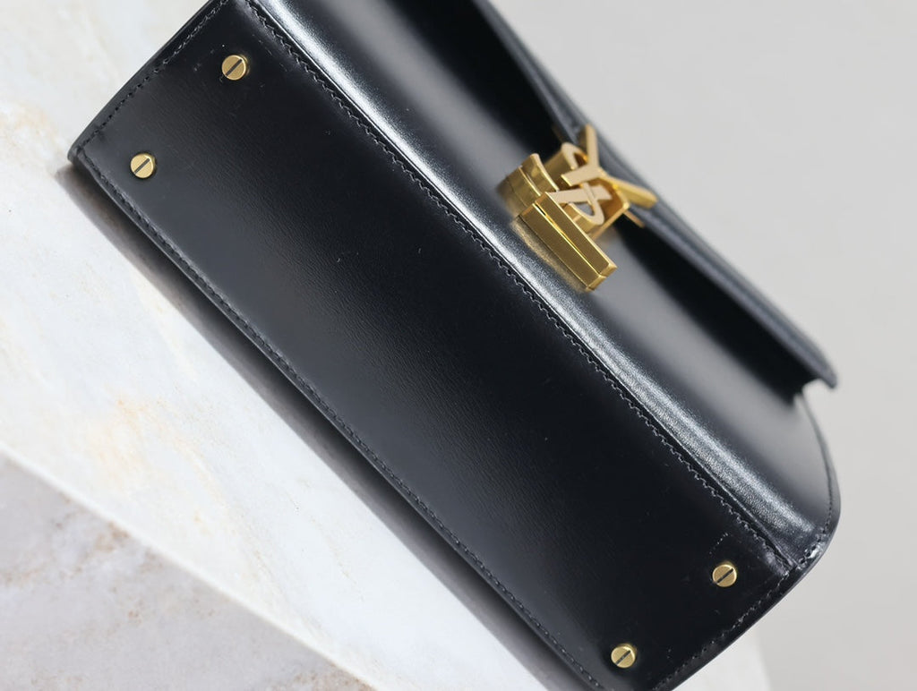 YSL 623930 Cassandra Mini Top Handle In Box Saint Laurent Black