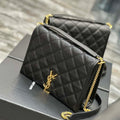 YSL 629246 Saint Laurent Becky Chain Shoulder Bag 25cm Leather Black - Default Title - View 1