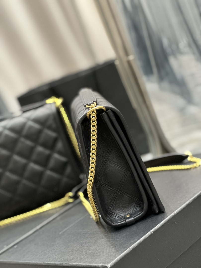 YSL 629246 Saint Laurent Becky Chain Shoulder Bag 25cm Leather Black