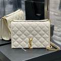 YSL 629246 Saint Laurent Becky Chain Shoulder Bag 25cm Leather White - Default Title - View 1