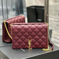 YSL 629246 Saint Laurent Becky Chain Shoulder Bag 25cm Leather Wine Red - Default Title - View 1