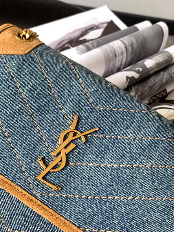 YSL 633151 Niki Baby Chain Bag Denim with leather - Default Title - View 5