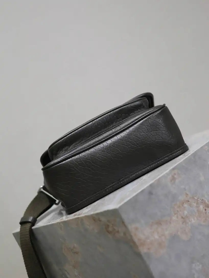 YSL 633151 Niki Baby Chain Bag Elephant pattern Lambskin leather dark Green
