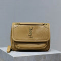 YSL 633151 Niki Baby Chain Bag Elephant pattern with gold leather Tan