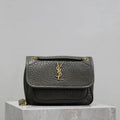 YSL 633151 Niki Baby Chain Bag Elephant pattern with gold leather Dark Green