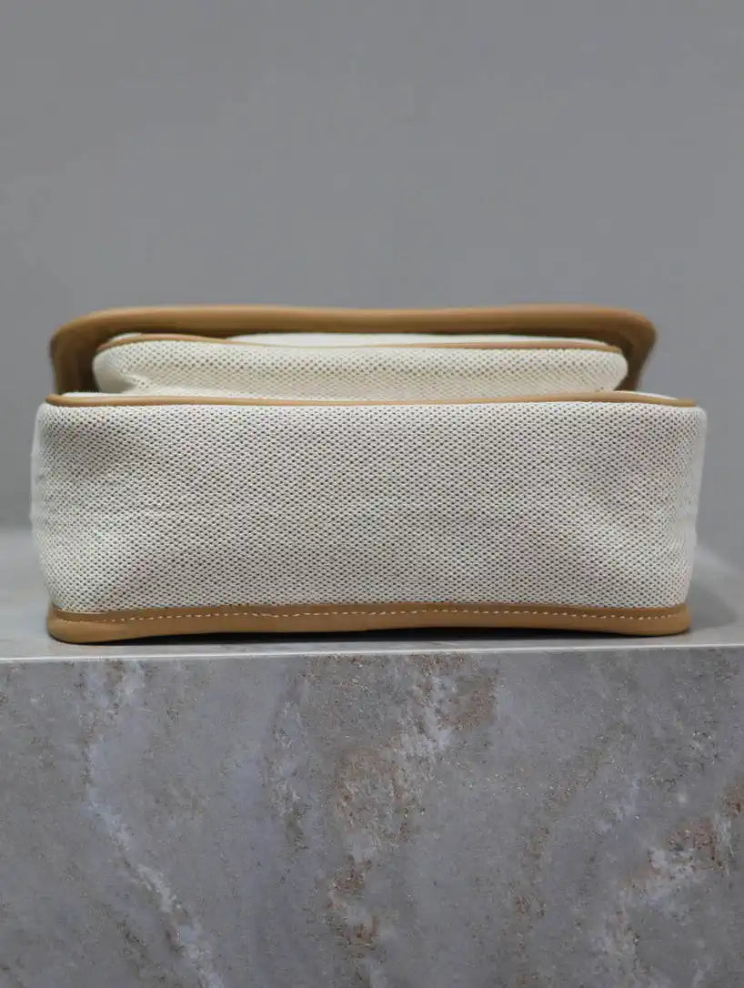 YSL 633151 Niki Baby Chain Bag IN Apricot cowhide with cotton and linen