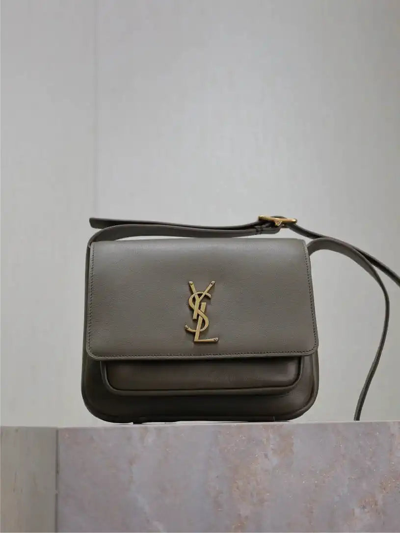 YSL 633151 Niki Baby Chain Bag Lambskin leather Dark Green