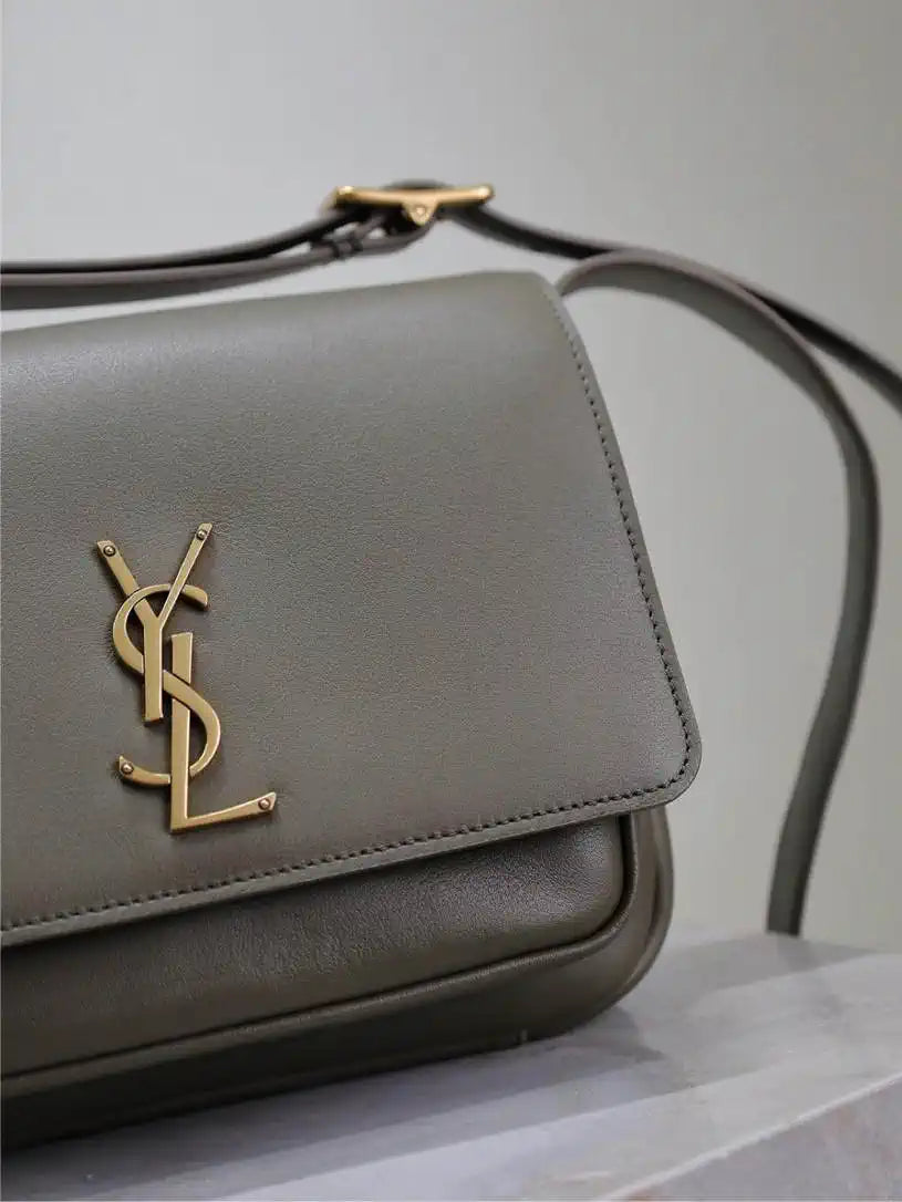 YSL 633151 Niki Baby Chain Bag Lambskin leather Dark Green