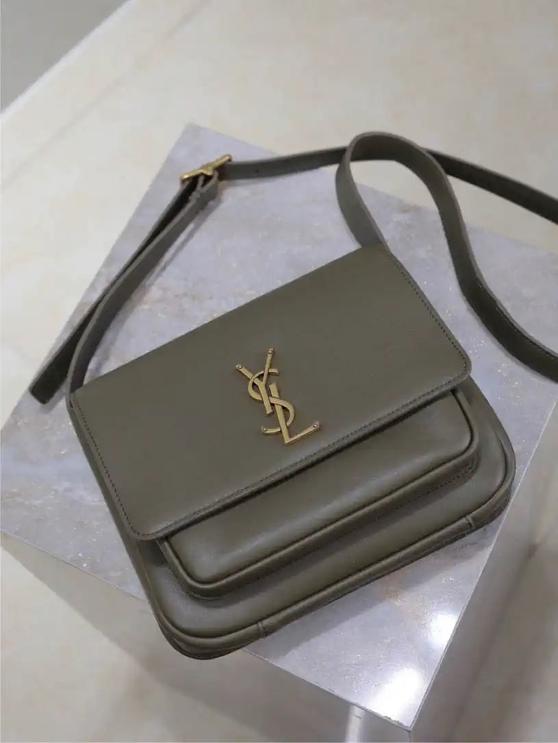 YSL 633151 Niki Baby Chain Bag Lambskin leather Dark Green