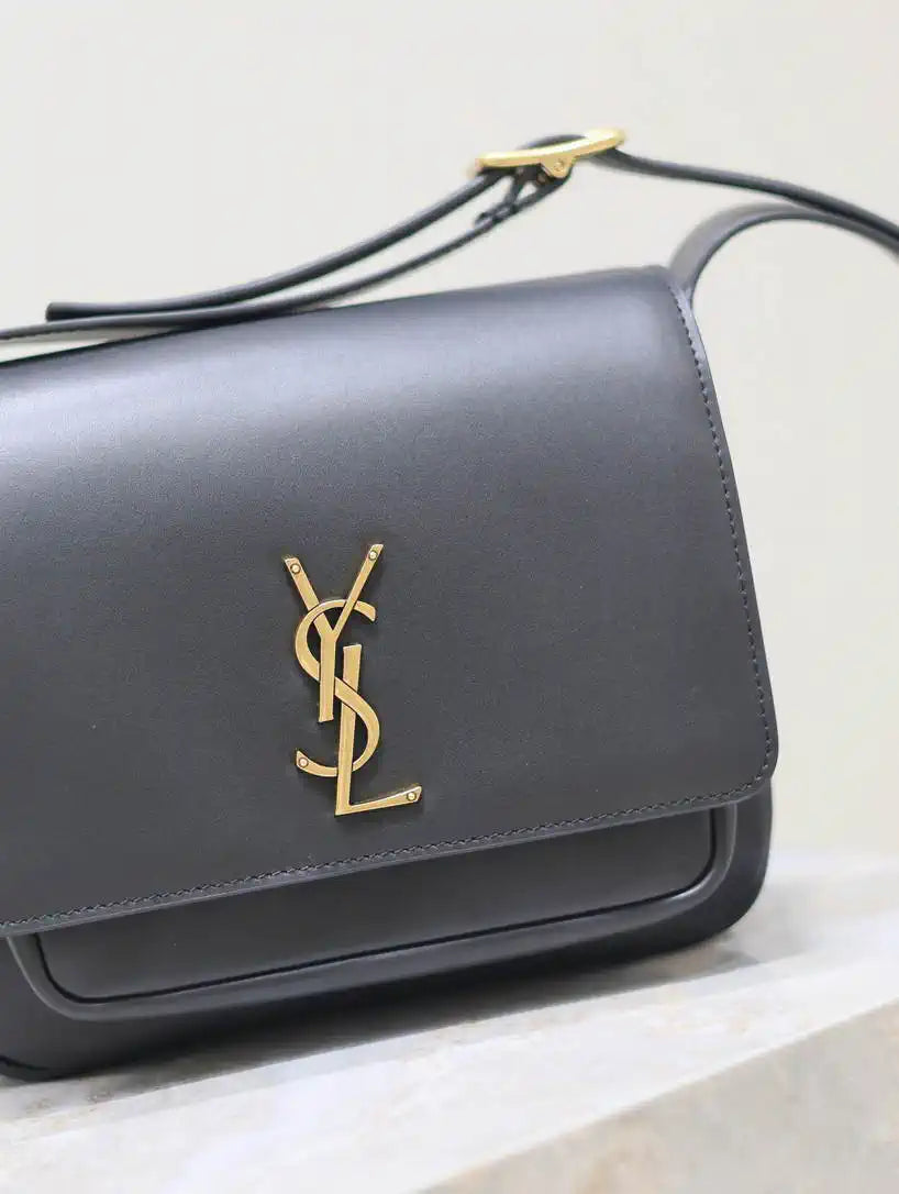 YSL 633151 Niki Baby Chain Bag Lambskin leather Black gold