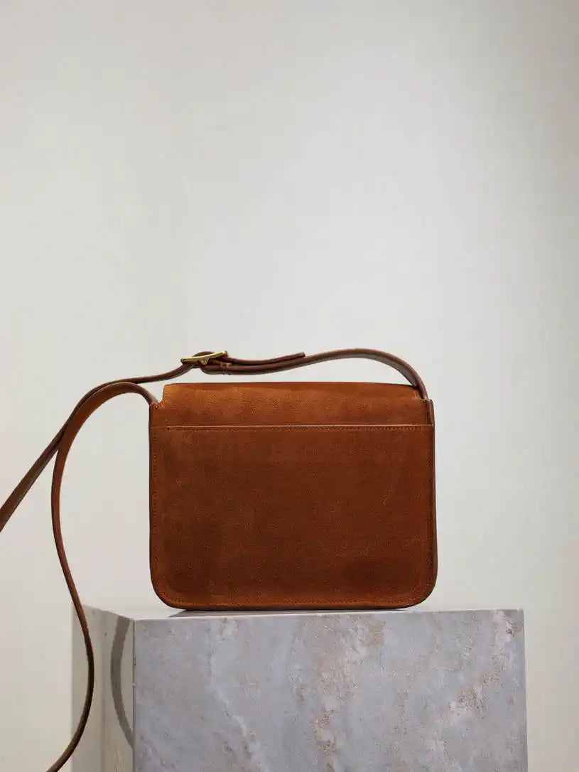 YSL 633151 Niki Baby Chain Bag Suede leather Brown