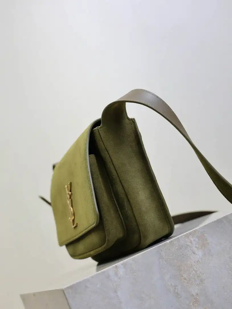 YSL 633151 Niki Baby Chain Bag Suede leather Green