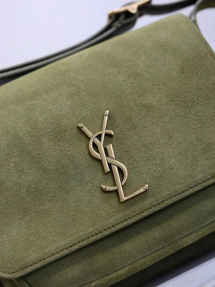 YSL 633151 Niki Baby Chain Bag Suede leather Green
