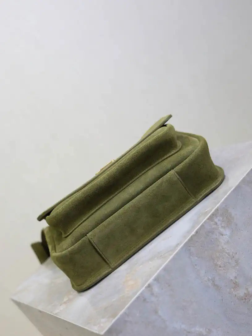 YSL 633151 Niki Baby Chain Bag Suede leather Green
