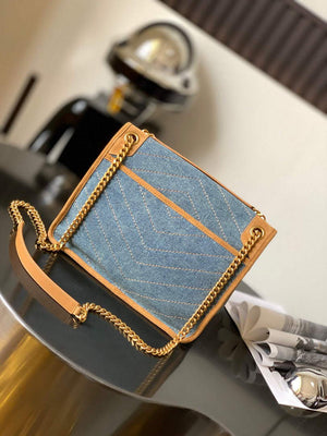 YSL 633158 Niki Medium Chain Bag Denim with leather - Default Title - View 3