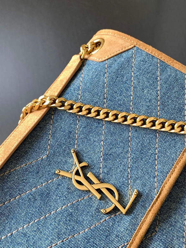 YSL 633158 Niki Medium Chain Bag Denim with leather - Default Title - View 5