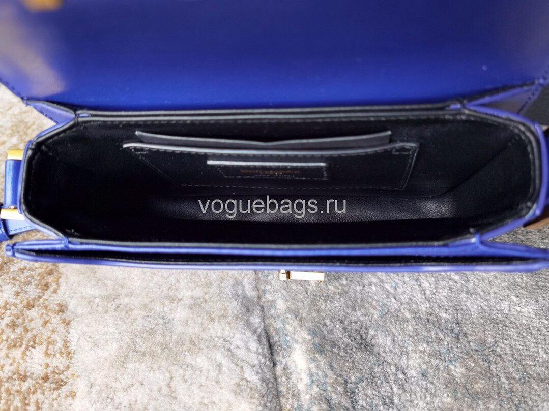 YSL 634306 Yves Saint Laurent Solferino Box small Shoulder Handbag Blue - luxibagsmall