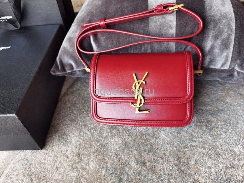YSL 634306 Yves Saint Laurent Solferino Box small Shoulder Handbag Red - luxibagsmall
