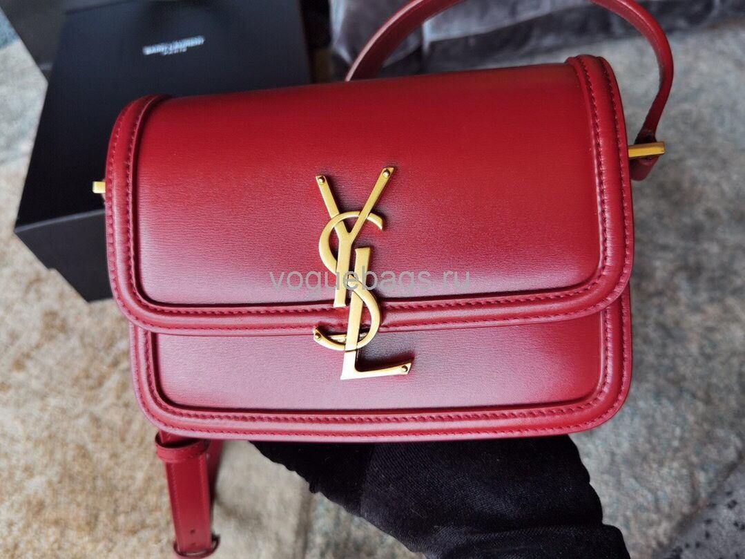 YSL 634306 Yves Saint Laurent Solferino Box small Shoulder Handbag Red - luxibagsmall